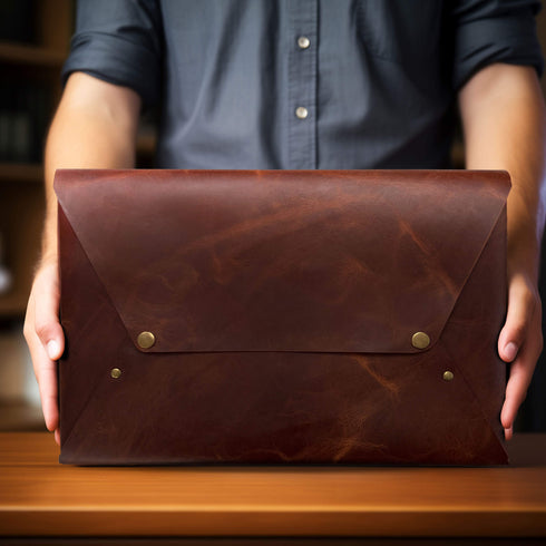 Custom Handcrafted Leather MacBook Sleeve